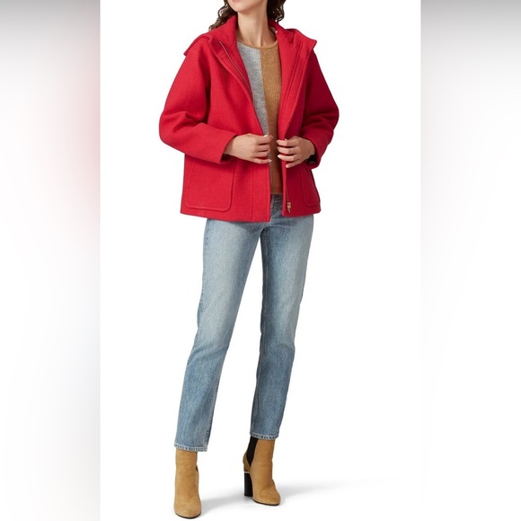 J Crew Sonia Stadium Nello Gori Swing Jacket Berry Heather - Picture 3 of 9